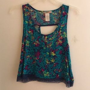 Floral cropped tank